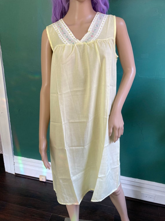 Katz Sunny Yellow Vintage 60s Lingerie Nightgown - image 2