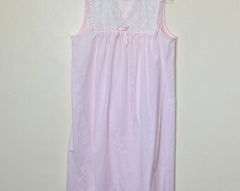 Pastel Pink Lacy Vintage 70s Babydoll Nightgown