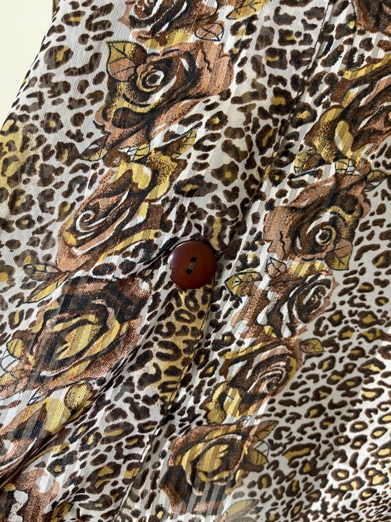 Plus Size Sheer Leopard Print and Rose Vintage 19… - image 2