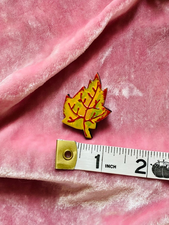 Autumn Leaf Vintage Lightweight Brooch - image 2