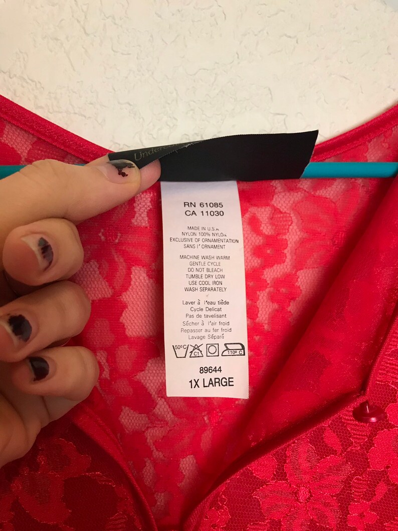 Gorgeous Vintage 80s Cherry Red Plus Size Full Length Lingerie Jumpsuit