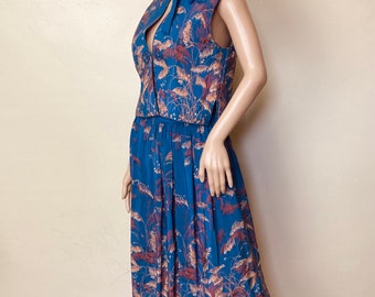 Set met vintage rok en hemd van pure zijde uit de jaren 70 Prairie Reeds