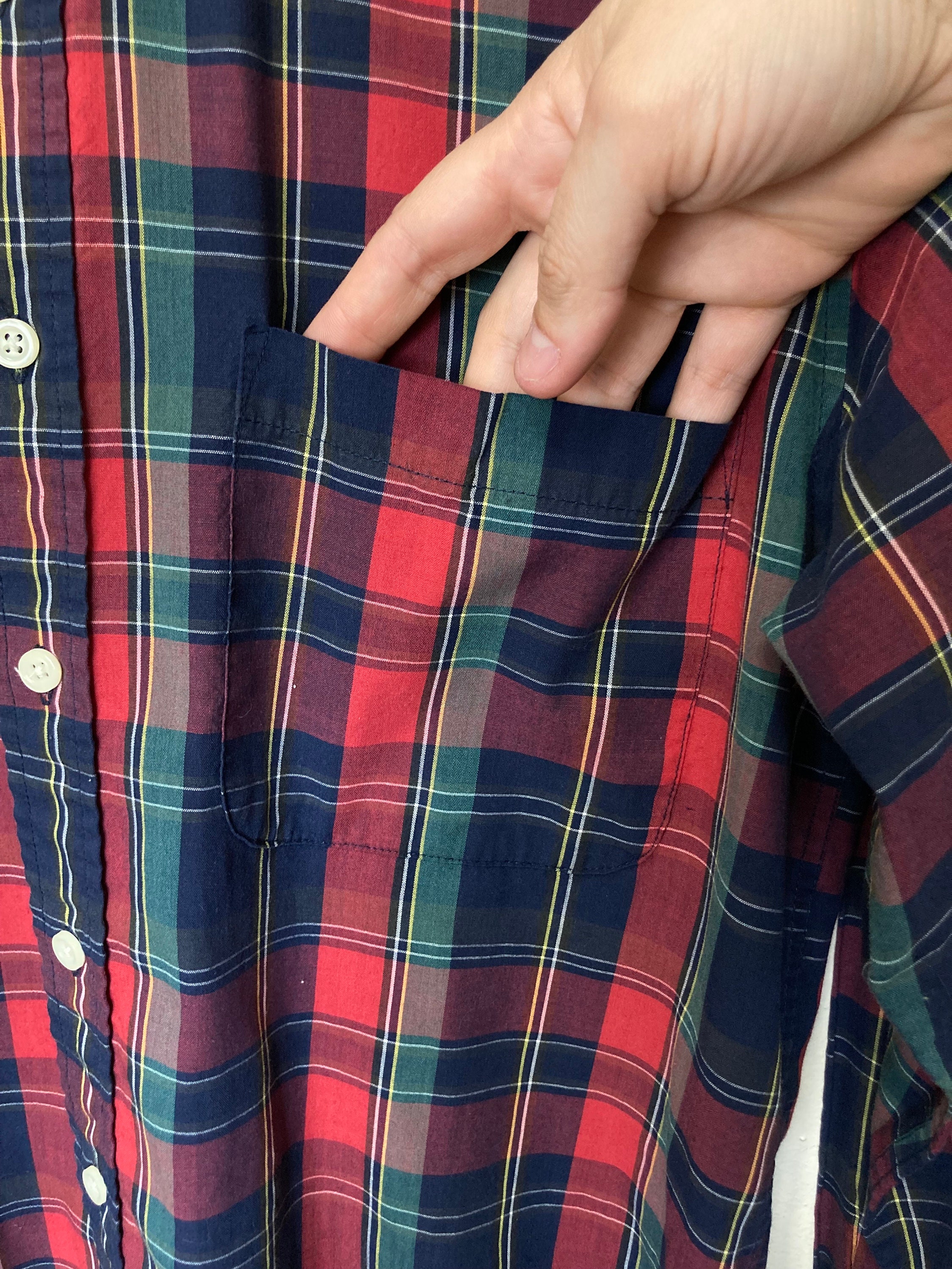 Chemise à Carreaux Manches Courtes Pour Garçon Canyon River Blues - Vin Rouge - Taille L (14-16 Ans)