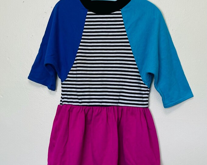 New Wave Vintage 80s Colorblock Girls Kids Mini Dress 5T - Etsy