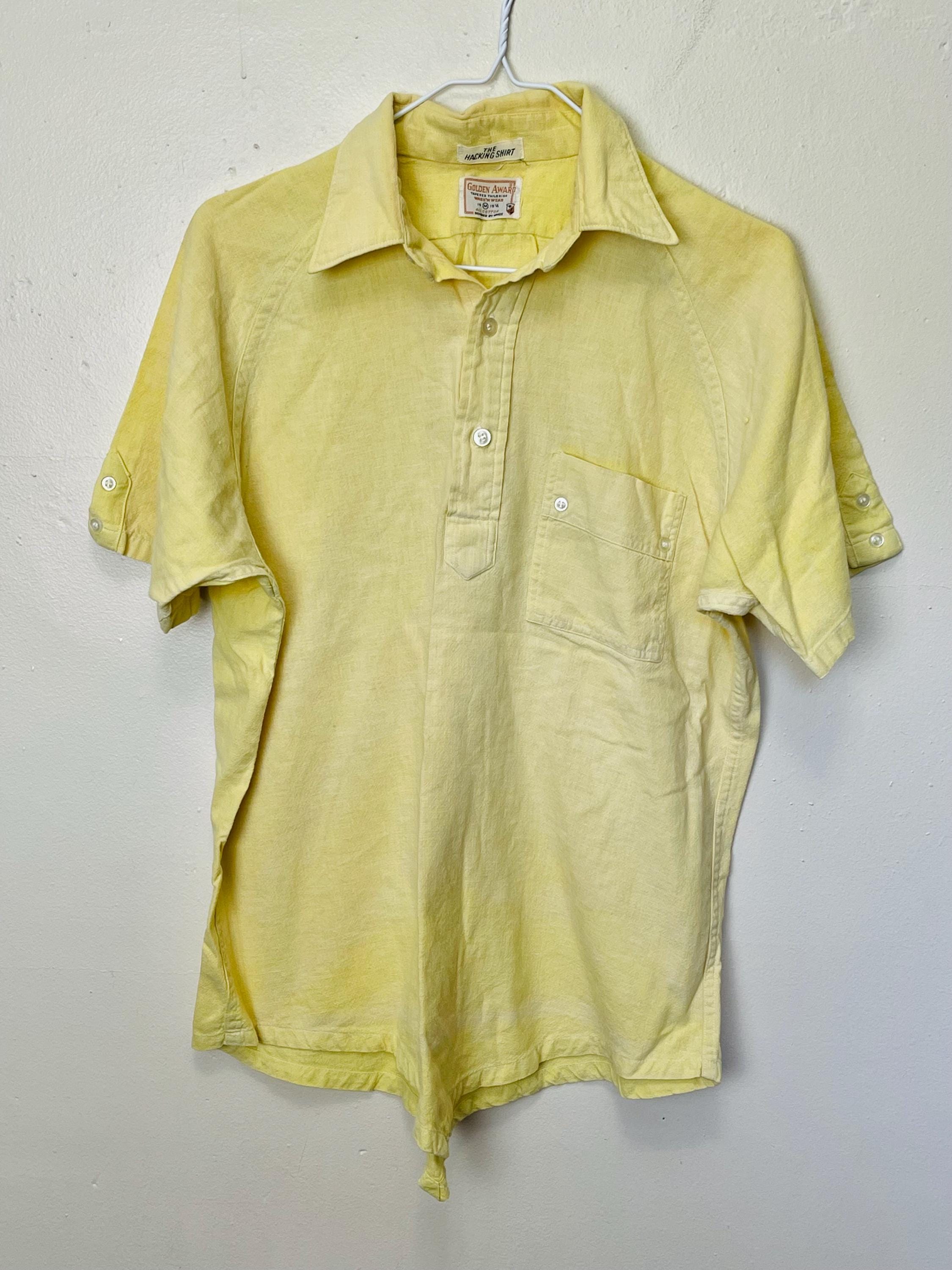 Butter Yellow Vintage 50s Golden Award the Hacking Shirt