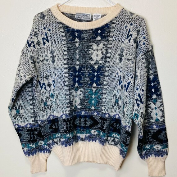 Method Wool Blend Vintage 80s Patterned Sweater - image 1