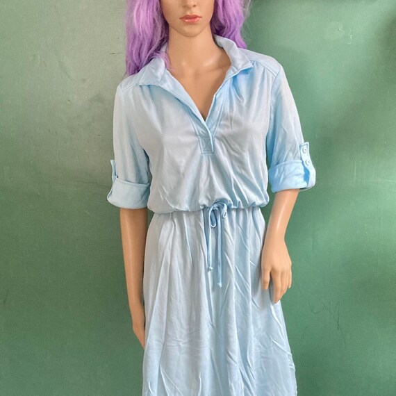 1970s Blue Vintage Chore Dress