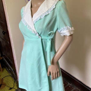 60s Minty Vintage Mini Wrap Dress image 5