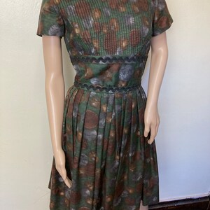 Stunning Vintage 50s Dark Circles Bow Back Mini Dress image 7