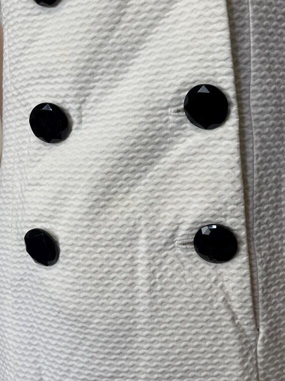 White 1960s Black Button Down Double Breasted Vin… - image 3
