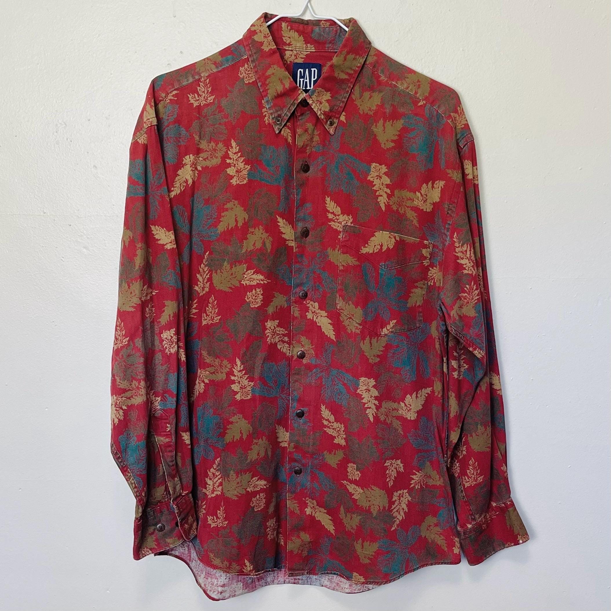 トップス 90s OLD GAP Cotton Cut and sew. Vintage GAP Single Stitch Pocket Shirt Size Large Light Blue