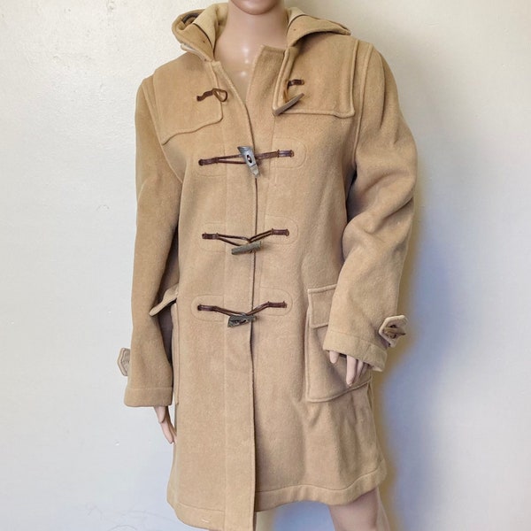 Duffle-coat en laine mélangée marron camel vintage des années 60 Gloverall