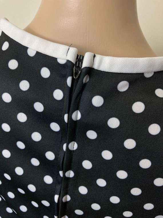 Black and White Vintage 70s Polka Dot Pinup Top - image 7