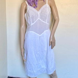60s Lacy White Vintage Lingerie Slip Chemise Dress