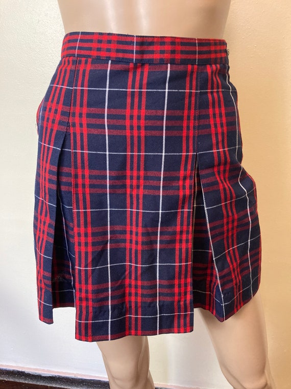 Y2K Vintage 90s Plaid Schoolgirl High Waist Pleat… - image 3