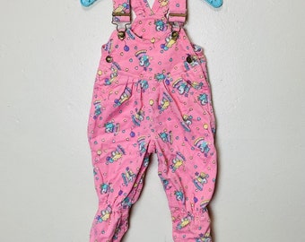 Hush Puppies Candy Pink Animal Print Corduroy Baby Overalls 6M-9M