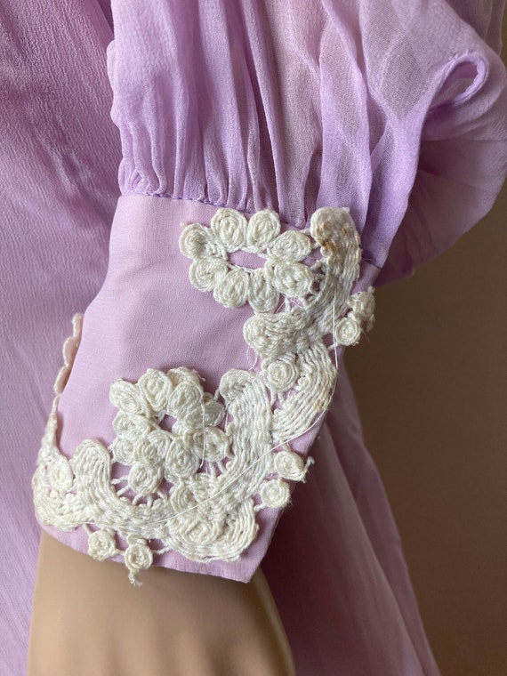 Lavender Purple and White Vintage 60s Ethereal Br… - image 5