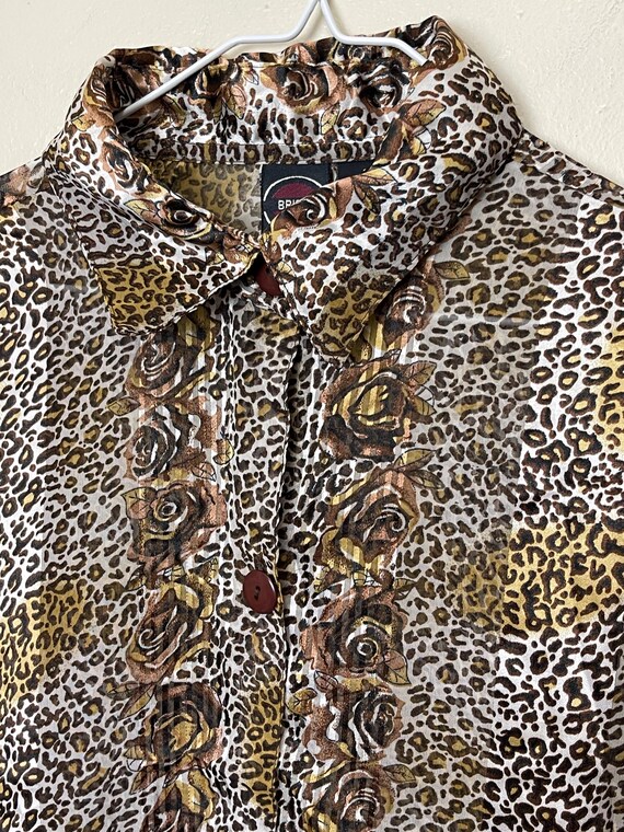 Plus Size Sheer Leopard Print and Rose Vintage 19… - image 5