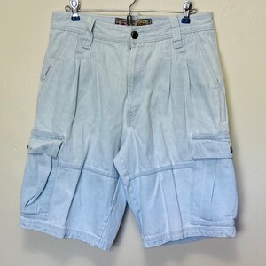 Bugle Boy Vintage 90s Light Wash Blue Denim Cargo Shorts