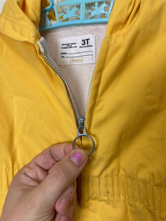 Sunny Yellow Vintage Sears Toddler Hooded Anorak … - image 5