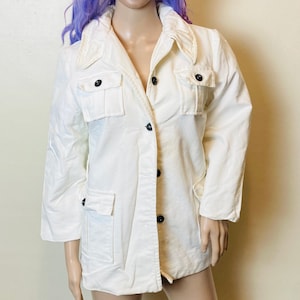 Lerner Shops Portugese White Denim Vintage 60s Coat