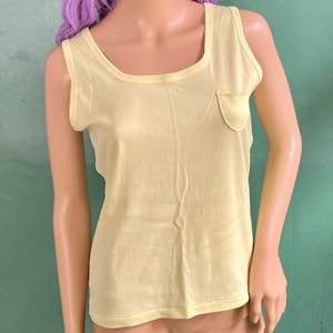 Vintage 70s Butter Yellow Single Stitch Tank Top