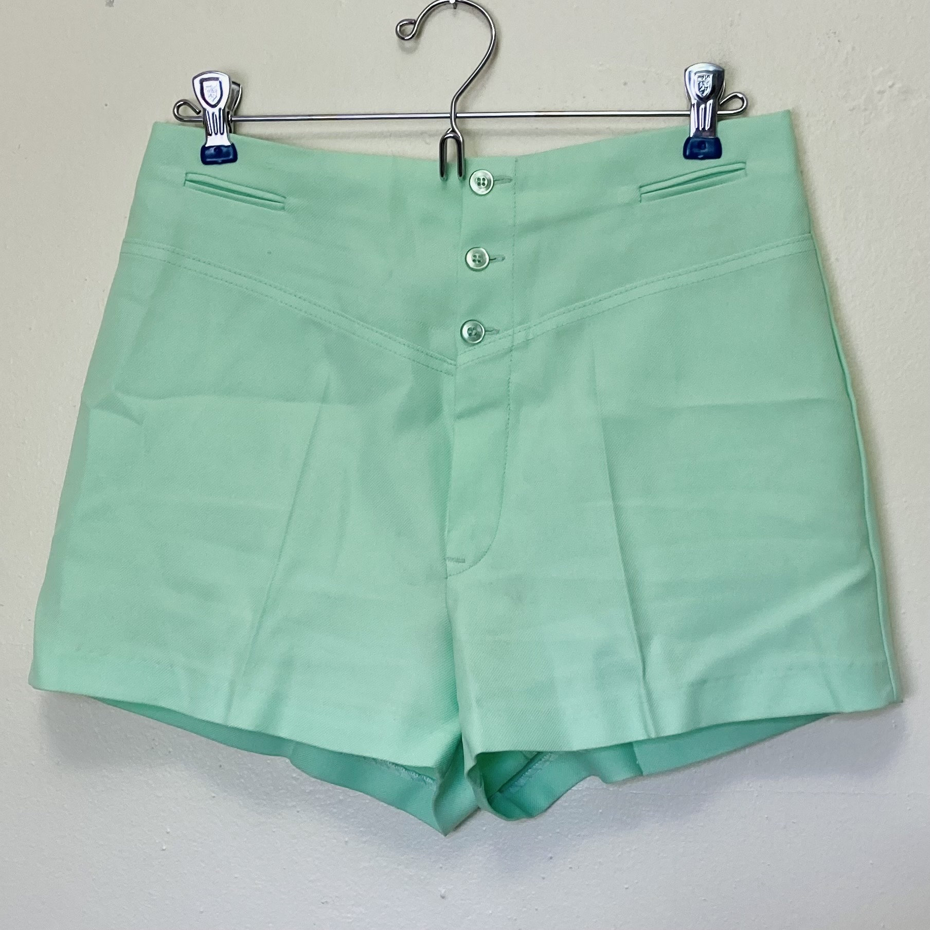 Mint Green Vintage 1960s High Waist Button and Zip Booty Shorts Etsy