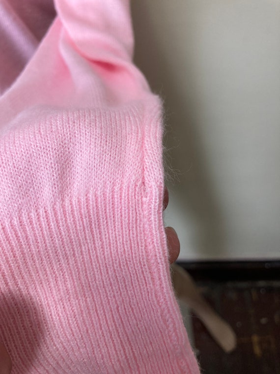 Pastel Pink 70s Mockneck Knit Sweater - image 7