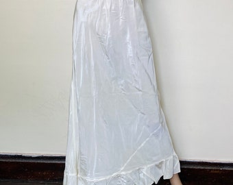 Falda larga lencero larga blanca antigua antigua de los años 50