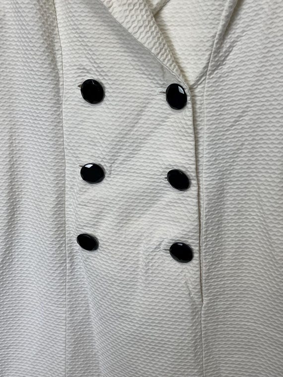 White 1960s Black Button Down Double Breasted Vin… - image 4