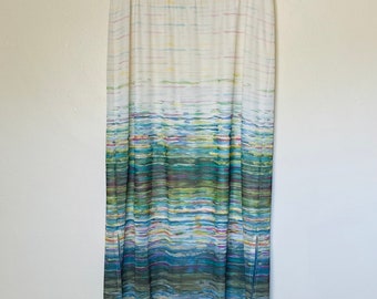 Plus Size Abstract Mesh Colorful Maxi Skirt