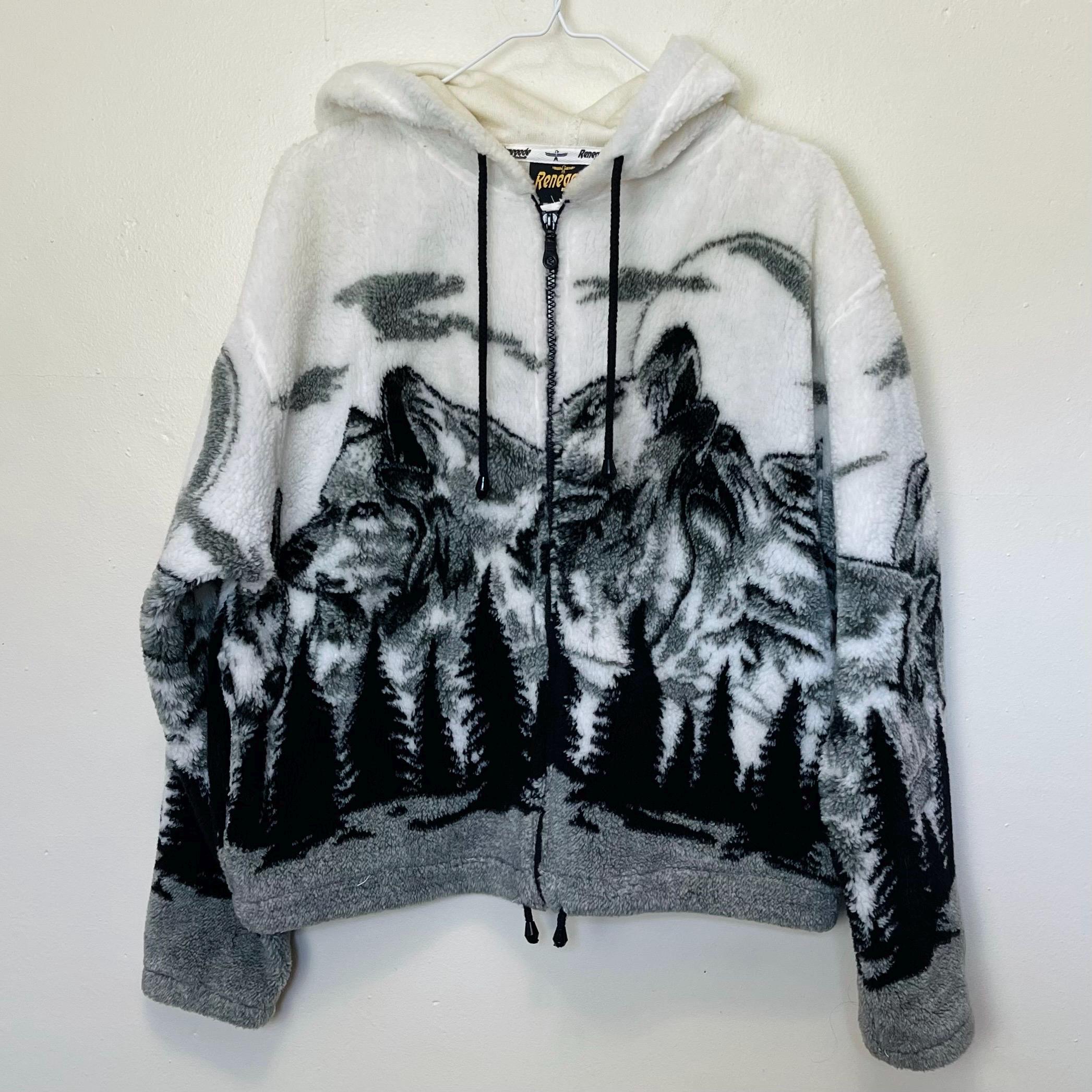 Renegade Club Vintage 90s Cropped Fleece Hoodie Sweatshirt