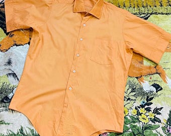 パンプキンオレンジ ヴィンテージ 1950 年代 ボタンダウン カラー
