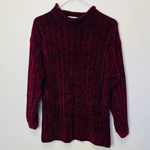 Juwel Ton dunkle Rubin Rot Vintage 90er Jahre Dicker Samtiger