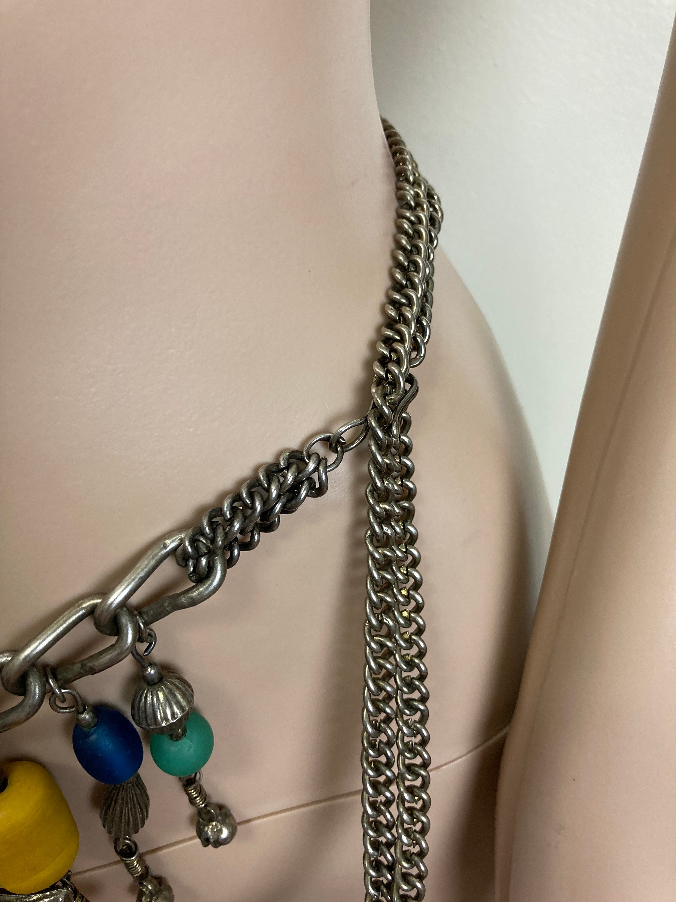 Animal Charm Vintage Folk Art Beaded Chain Belt - Etsy
