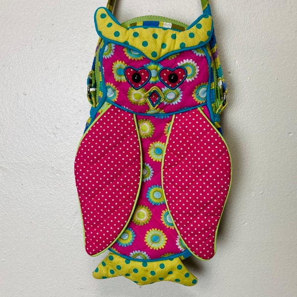 Kids Patchwork Owl Purse Vintage Sassy Pet Saks by Douglas