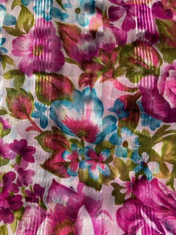 Sheer Floral 80s Magic Botanical Garden Scarf - image 2