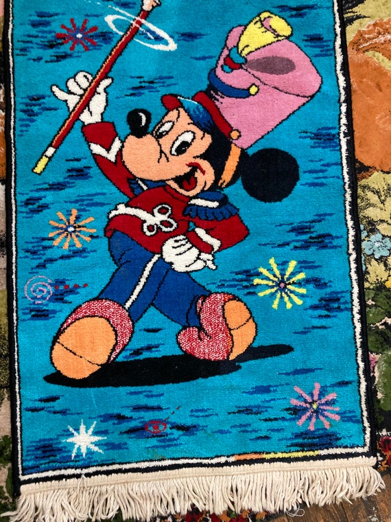 Mickey Mouse Band Leader Vintage 60s Colorful Area Rug 21 X