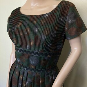 Stunning Vintage 50s Dark Circles Bow Back Mini Dress image 8