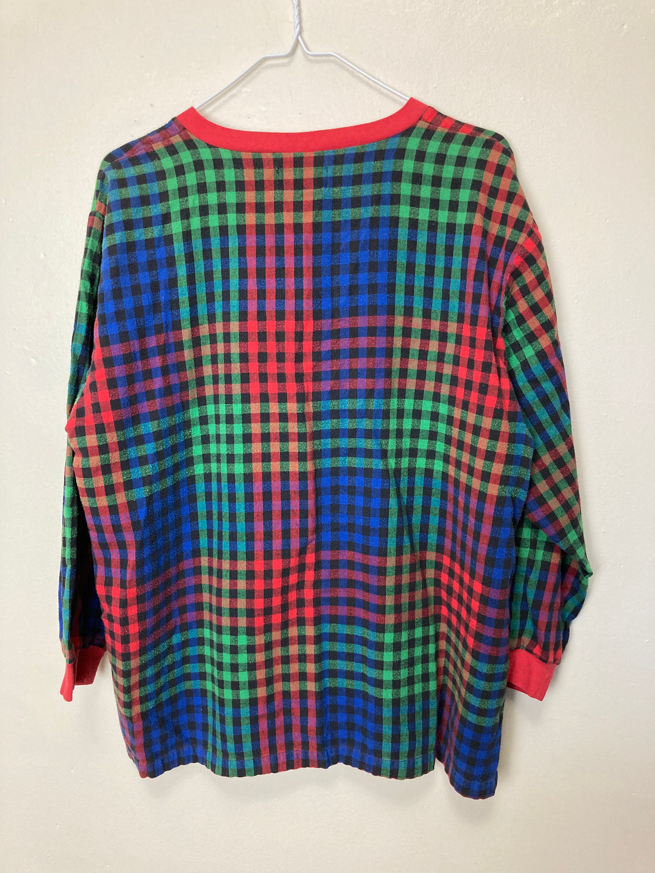 テクニカラー コットン チェック柄 ヴィンテージ 80 年代 ボックス