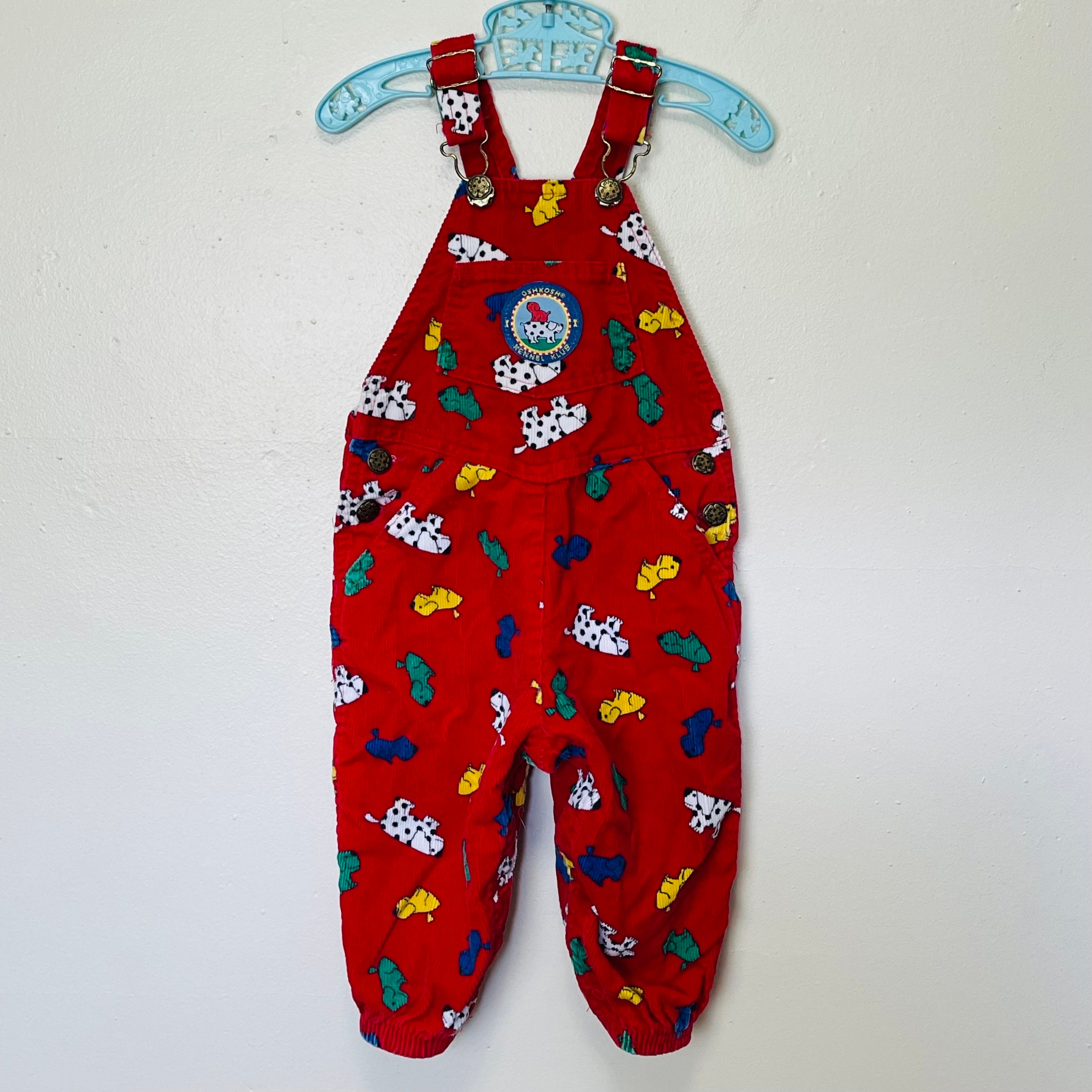 Oshkosh Kennel Klub Vintage 90s Red Puppy Overalls Kids 24M - Etsy