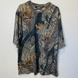 Realtree Hardwoods x Liberty Camo ヴィンテージ 90 年代 クルーネック ポケット T シャツ