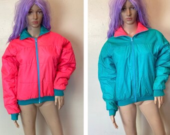 teal pink jacket