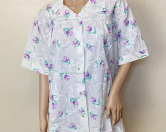 Tulips and Ribbons Vintage 80s Plus Size Deadstock Collared Top NWT