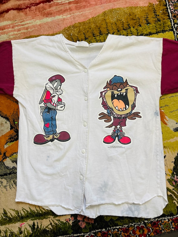 Looney Tunes Vintage 1995 Taz and Bugs Bunny Oversize Baseball Tee