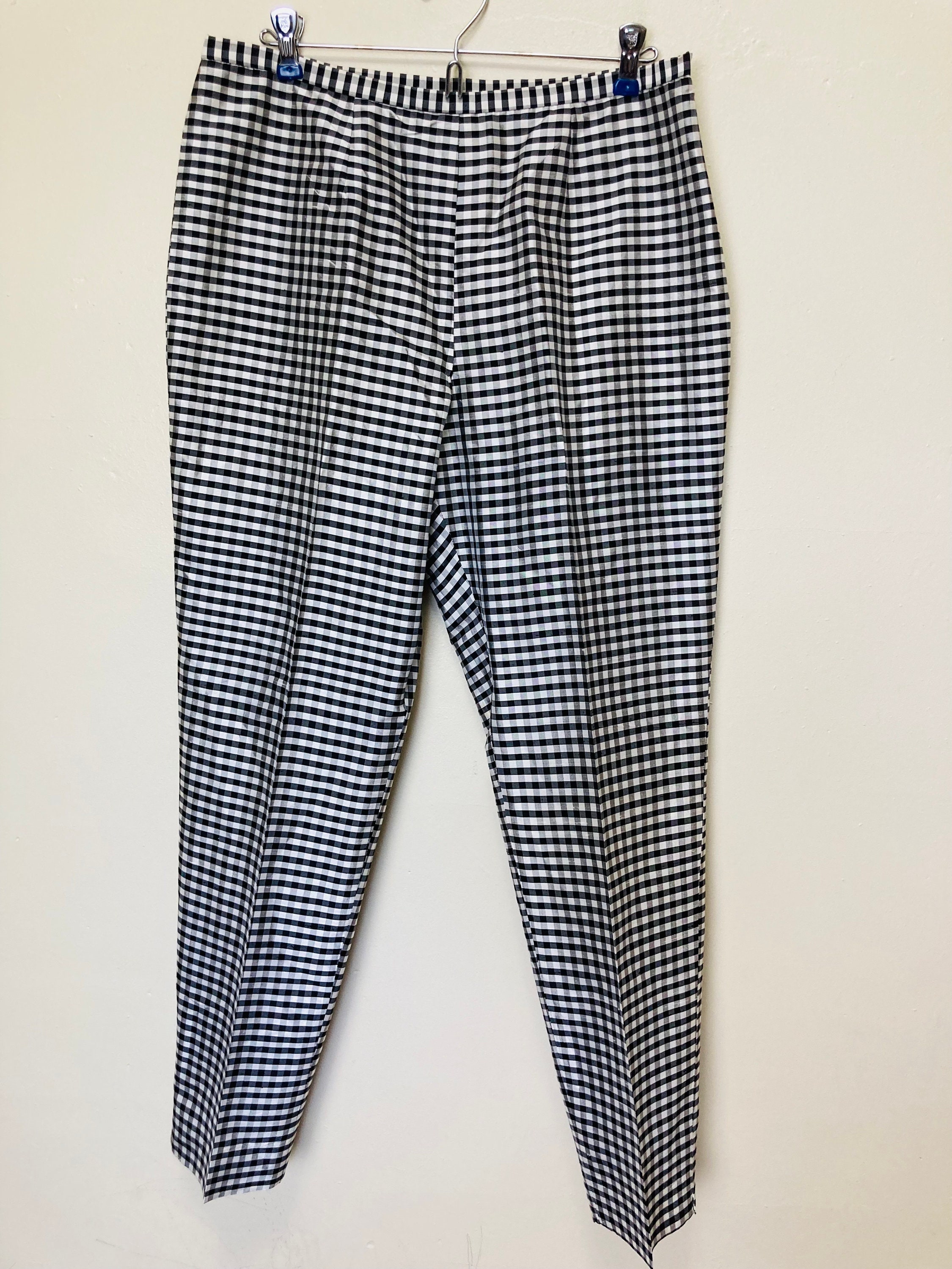 Ralph Lauren Pure Silk Vintage 90s Checkered Black and White Ralph Lauren Pure Silk Vintage 90s Checkered Black and White