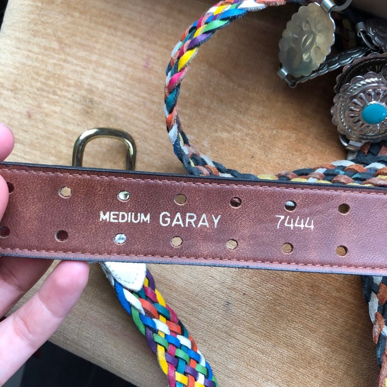 Vintage 70s Copper Double Buckle Leather Belt
