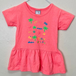 Hot Pink Neon Vintage 80s OP Ocean Pacific Toddler Dress
