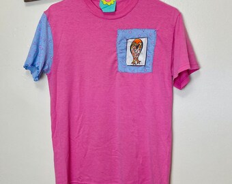 Pink Owl Reworked Patchwork Tee Shirt S