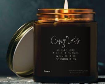 Smells like a bright future & unlimited possibilities, Black Graduation Candle